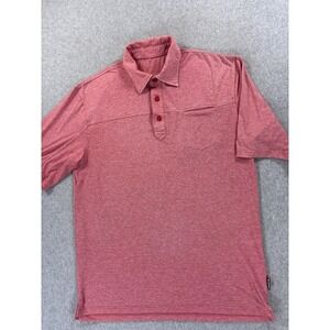 Simms‎ Performance TECH Short Sleeve Pocket Polo Shirt (Men's Large) Pink/Red